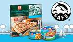 Thunfisch-Produkte mit SAFE-Logo stehen für delfinsicheren Thunfischfang Produkte, die Thunfisch enthalten und mit dem SAFE-Logo gekennzeichnet sind